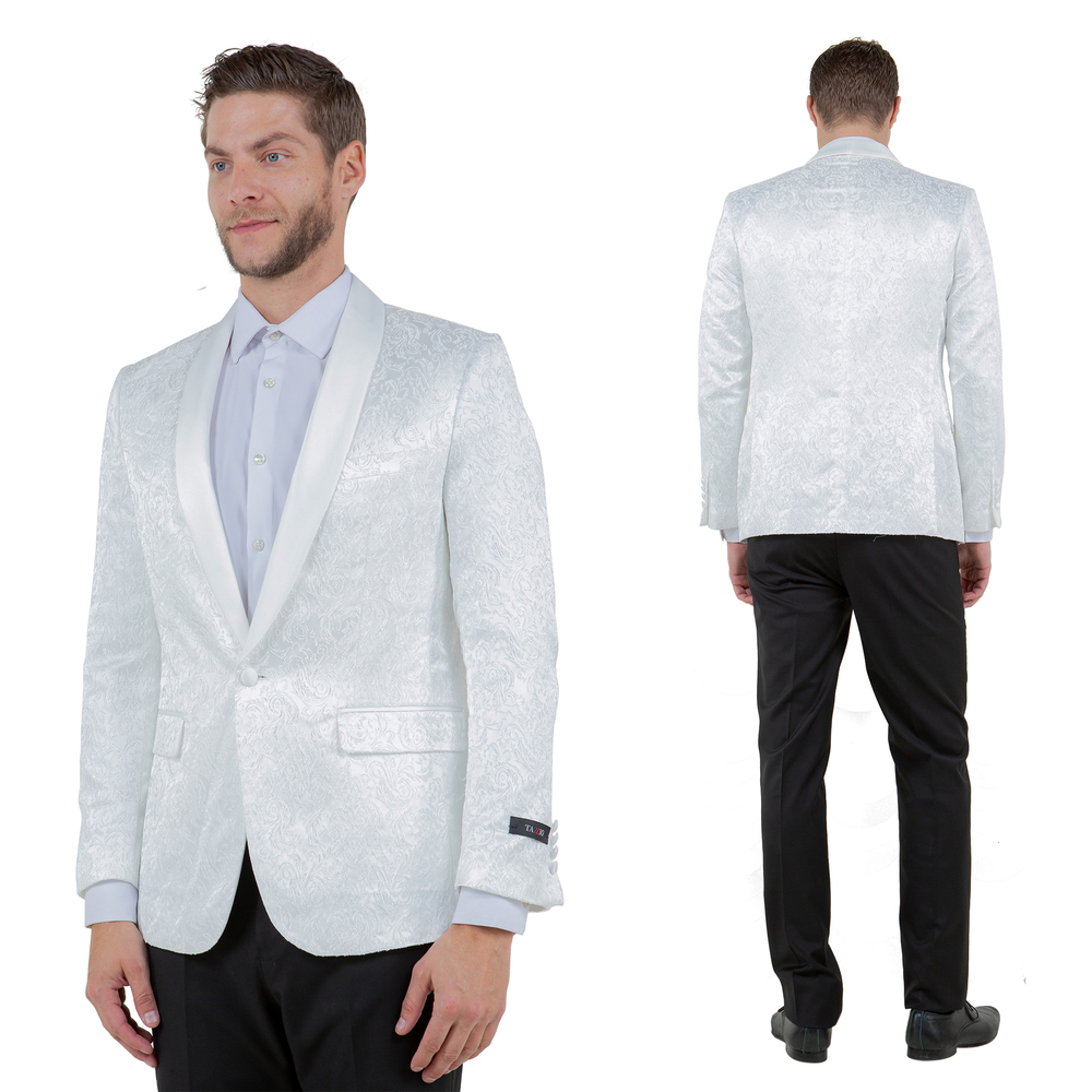 Tazzio Paisley Blazer Only Slim Fit Mens Jacket, White